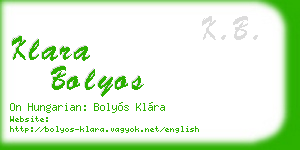 klara bolyos business card
