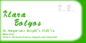 klara bolyos business card